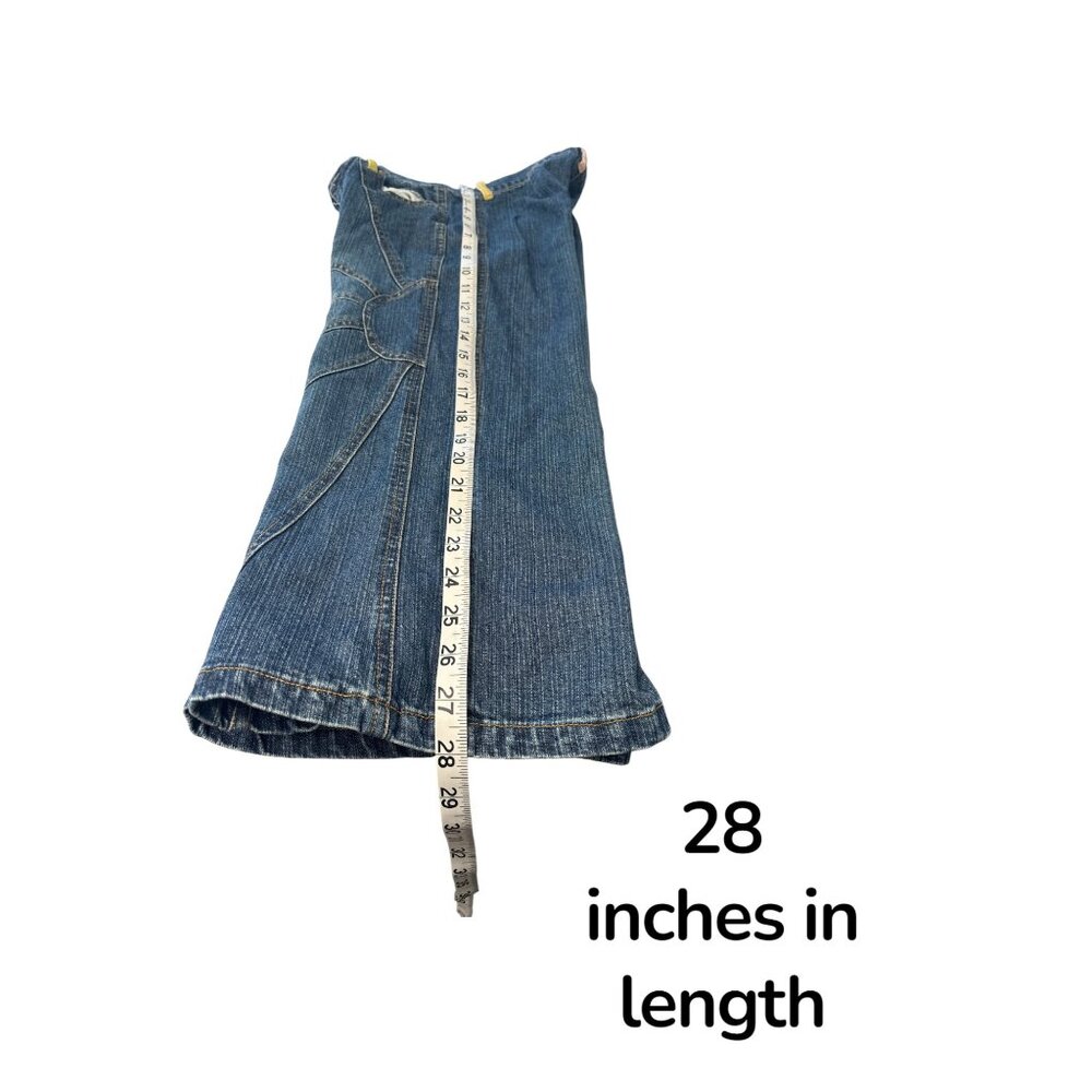 Vintage Y2K Mary-Kate and Ashley Denim Capri Jeans Girls 12 – Rainbow Belt Loops - Picture 6 of 7